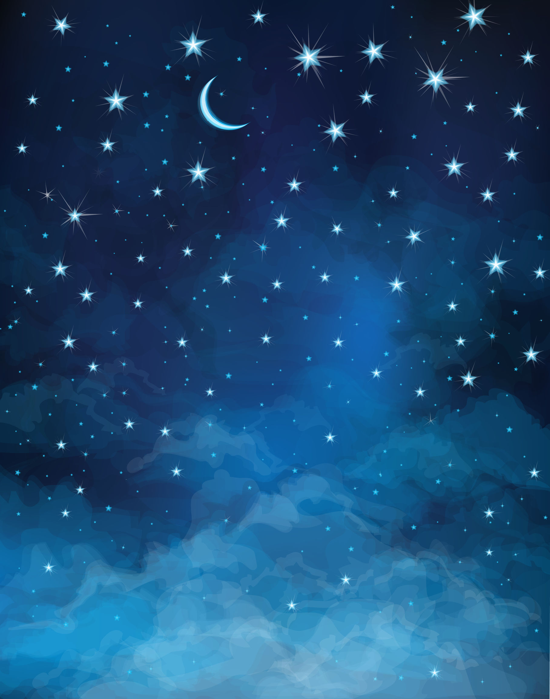 Starry Night Background Clip Art